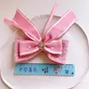 Hair Accessories 2024 Fashion Crown Rhinestones Clip For Children Sweet Pink Series Fabric Long Ribbon Bow Hairpins Girl Headwear