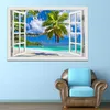 Adesivos de parede decoração de casa verão praia coqueiro imagem removível decalques de vinil paisagem papel de parede decoração moderna 210615258v