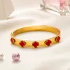 Trèfle à quatre feuilles Bijoux Bracelets de créateurs de luxe Bracelet chanceux Hommes Manchette Marque Femmes Large Poignet Plaqué Or 18 Carats À Motifs En Acier Inoxydable