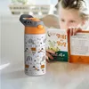 Voorraad sublimatie mokken Blanks Kids Tumbler Babyfles Sippy Cups 12 OZ witte waterfles met rietje en draagbaar deksel 5 kleuren deksels Pri Lucf