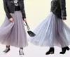 ティゲナロングチュールスカート女性2021夏の弾性ハイウエストメッシュチュチュプリーツスカート
