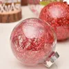 30 pièces 6 cm boule de Noël ornements décoratifs incassables en plastique transparent boules de Noël ensemble de boules avec décoration délicate en peluche 202888