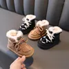 Bottes d'hiver pour enfants, chaussures de neige confortables et chaudes en peluche pour garçons et filles, antidérapantes, à la mode, en coton, taille 18-30