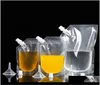 Other Drinkware 250Ml 400Ml 500Ml Reusable Drinking For Juice With Funnel Transparent Beverage Bag Liquor Pouch Wb21805009961