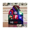 Chapeaux de fête Produits décoratifs de Noël Adt et chapeau tricoté pour enfants Colorf Glow haut de gamme chapeaux âgés livraison directe maison jardin Fès Dhqnj