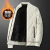 Jaqueta de lã de inverno masculina quente grosso gola casaco masculino bombardeiro moda coreana ao ar livre à prova de vento outwear 240106
