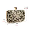 Diamond Evening Clutch Bag For Women Wedding Golden Purse Chain Shoulder Liten Party Handväska med metallhandtag 240106