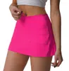 Lu – jupe de sport plissée pour femmes, Yoga, Short d'entraînement, fermeture éclair, Tennis, Golf, Anti-exposition, Fitness, courte avec poche, 1236