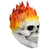 Masks Party Masks Bolex Halloween Ghost Rider Red and Blue Flame Skull Mask Horror Full Face Latex Cosplay Costume Props 230206