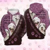 Erkek Hoodies Sweatshirts Y2KNEWS 3D BASKI BASKI VE PUG Kadınları Hoodies Cutecore Köpek Erkek Hoody Kanguru Cep Sweatshirts Minyatür Schnauzer Giysileri