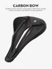 Cykel 3D Tryckt sadel Ultralight Carbon Fiber Road Mountain Bike Seat Cushion Hollow Bekväm 3D MTB Saddle Seat 240105