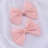 Akcesoria do włosów 2PCS Różowy szyfon klips dla dziewcząt ręcznie robione spinki do włosów barrettes Baby Delicate Hairgrips