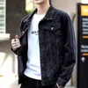 Men's Lapel Denim Jacket Casual Handsome Loose Comfortable Slim Fit Jeans Coat 240105