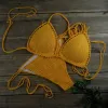 2023 verão nova moda feminina halter pescoço camisola cinta briefs bikini conjunto praia férias clube festa maiô