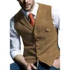 Gilet homme motif à carreaux simple boutonnage coupe ajustée Vintage Gilet décontracté Gilet 240105