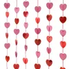 Party Decoration Love Heart Paper Garlands Valentines Day Wedding Birthday Bridal Shower Bachelorette Hanging Streamer Banners