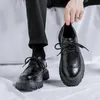 Platform British Style Black Vintage Work Clothes and Large Toe Man s Anti slip Wearable Shoes Platforms lip Shoe