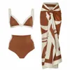 Badmode Vrouwen Mode Diepe V-hals Micro Bikini Tweedelige Set en Cover-ups Patchwork Badpakken Zomer Badpak Tankini 240105