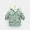 Manteau en duvet pour enfants, vêtements d'extérieur, vêtements d'hiver pour garçons et filles, Parka rembourrée en coton, vestes épaisses et longues, bouffantes pour nourrissons