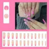 Faux Ongles Manucure Française Européenne Et Américaine Long Ballet Nail Portant Patch Colle Finie 2ml