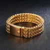 Fongten 30mm Mesh Link Chain Armband för män Rostfritt stål Mense Wrist Band Charm Bangle Armband Gold Silver Color Jewelry 240105