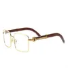 Nueva llegada gafas de sol de bambú estilo de moda gafas de cuerno de búfalo lentes transparentes gafas de sol de madera moda hombres mujeres gafas de sol 200i