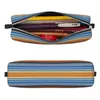 Colorful Retro Striped Rainbow Pencil Case Pencilcases Pen For Student Large Storage Bag Students School Zipper Stationery