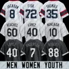 88 Luis Robert Jr. Camisa de beisebol de Chicago Eloy Jimenez Andrew Benintendi Tim Anderson Yoan Moncada Gregory Santos Dylan Cease Oscar Colas Carlton Fisk