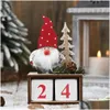 Christmas Decorations Christmas Desktop Ornament Santa Claus Gnome Wooden Calendar Advent Countdown Decoration Home Tabletop Decor Gf Dhcil