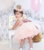 Robe de bébé rose dos nu princesse avec nœud doré pour fille baptême baptême 1er anniversaire fête nouveau-né cadeau infantile Tutu filles robe 1348094