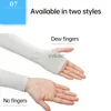 Armbeenwarmers Vingerloze handschoenen Lang Ijs Zijde Cool Sleeves Zonnebrandcrème Hoes voor Heren Dames Manchet Zomer Buitensporten Anti-UV Fietsen Mouw Halve vinger YQ240106