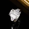 Bagues de cluster 11x14mm Laboratoire Diamant Bague 10CT D Moissanite Solide S925 Argent Fiançailles De Mariage De Haute Qualité Bijoux Cadeau
