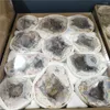 Dekorativa figurer Naturliga originella mineralberg Mexiko Agate Crystal Geodes Office Quartz Handikraft Store Supplies Box Set Stone Age
