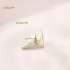 Stud Simple 18K Gold Plated 2024 Brand Designers P-Letters Stud Geometric Famous Women Triangle Crystal Rhinestone Pearl Earring Wedding Party Jewerlry Gifts