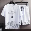 Chándales con estampado 3D de verano para hombre, conjunto informal de 2 piezas para hombre, talla grande, cuello redondo, camiseta para hombre, pantalones cortos, conjunto de manga, traje de ocio para hombre 240106