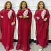 Vêtements ethniques Femmes Afrique Robes Robe intérieure Deux pièces Broderie O Cou Abayas Lâche Kanga Droite Casual 2024 Longueur de plancher Imprimer