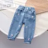 Kinder Jeans Mädchen Schleife Kleidung 1 bis 6 Jahre für Baby Mädchen Hosen 240106