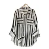 Summer, Spring, And Autumn Women's New Mid Length Vertical Striped Multicolored Shirt Jacket, Women's Korean Casual Loose Top