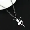 Pendant Necklaces Ballerina Dancer Necklace For Women Elegant Ballet Girl Stainless Steel Fashion Trendy Jewelry Birthday Gift #N1126