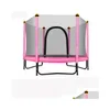 Trampoliner 60 tum runda barn mini trampolin kapsling netto rebounder utomhus träning hem leksaker jum säng max belastning 250 kg ppalloy dhyvj