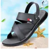 Sandálias Wnfsy Moda Masculina Ao Ar Livre Coreano Couro Genuíno Plataforma Leve Sandália Masculino Sapatos de Praia Verão Casual