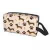 Kosmetiska väskor Anpassade Dachshund Sausage Dog toalettartikar för kvinnor Animal Puppy Lovers Makeup Organizer Ladies Storage Dopp Kit Case