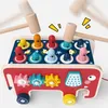 BabyToys Bebe Toddler Kids Wood Fun Game Montessori Activity Toys For Children Elephant Slår Whackamole Hammer Pounding 240105