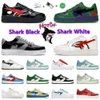 New Bapestar Men أحذية غير رسمية Sta STA Low Sneaker Nigo Designer Apes Comics Shark Black White Gray Pink Doed
