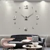2021 настенные часы для гостиной, большие настенные часы, сделай сам, кварцевые часы, акриловые зеркальные наклейки, декор для гостиной, домашние настенные часы X309F