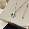 2023 Women's Designer Necklace Fashion Titanium Steel Ceramic Pendant Necklace Luxury Circle Full Diamond Necklace Party Gift 18k Gold Designer Jewelry