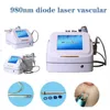 Professionell bärbar multifunktion 980nm Diode Laser Vaskulär terapimaskin Röd blodkärl Spider Vein Borttagningsenhet