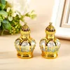 15 ml Essential Oil Cylinder Golden Crown Parfym Bottle Portable Travel Electropated Car Glass Luxury Tom Bottle 230106