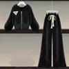 Otoño delgado de manga larga chaqueta de pana abrigo pantalones casuales de dos piezas elegantes pantalones de mujer conjunto conjunto completo 240105
