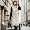 Gilet in cotone oversize Cappotto senza maniche Donna Autunno Inverno Gilet con cappuccio Puffer Parka Lungo caldo piumino in cotone 240106